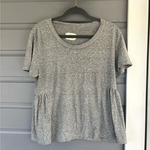Current Elliott gray peplum soft t shirt size 2 or medium. Girlie swing style.